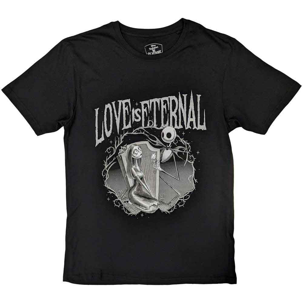 Disney Unisex T-Shirt The Nightmare Before Christmas Jack & Sally Love Is Eternal Black (M)
