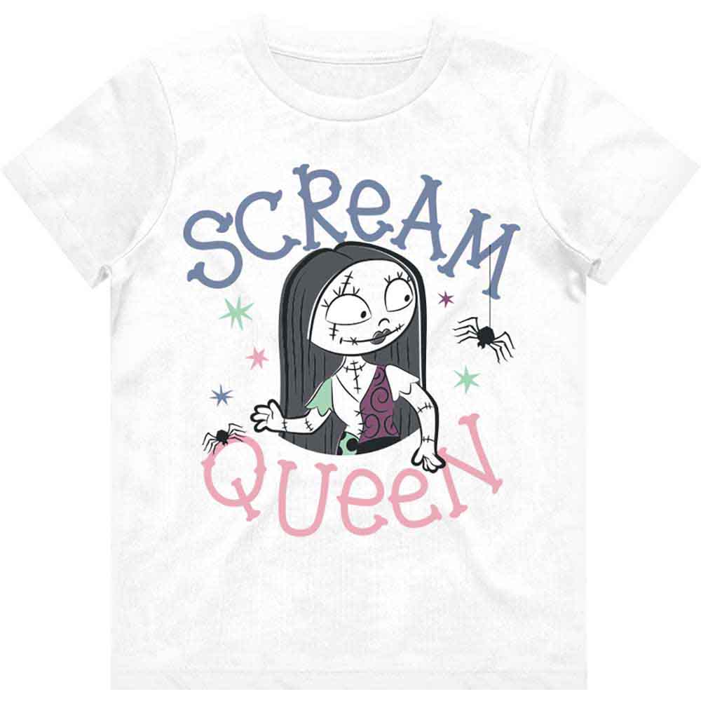 Disney Girls T-Shirt The Nightmare Before Christmas Scream Queen White (9-10yrs)