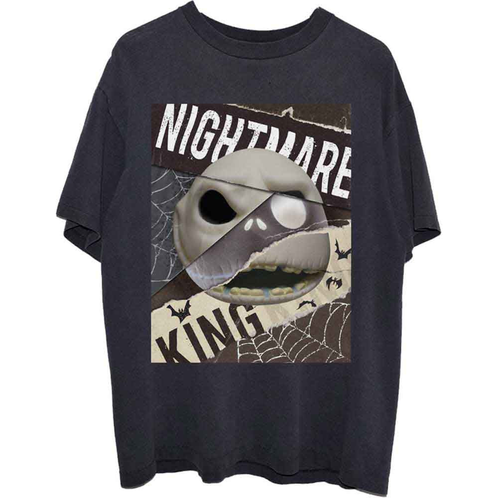Disney Unisex T-Shirt The Nightmare Before Christmas Nightmare Skull Black (L)
