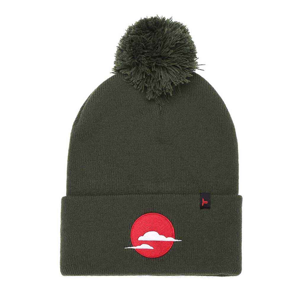 Tokyo Time Unisex Bobble Beanie Hat Japan Green
