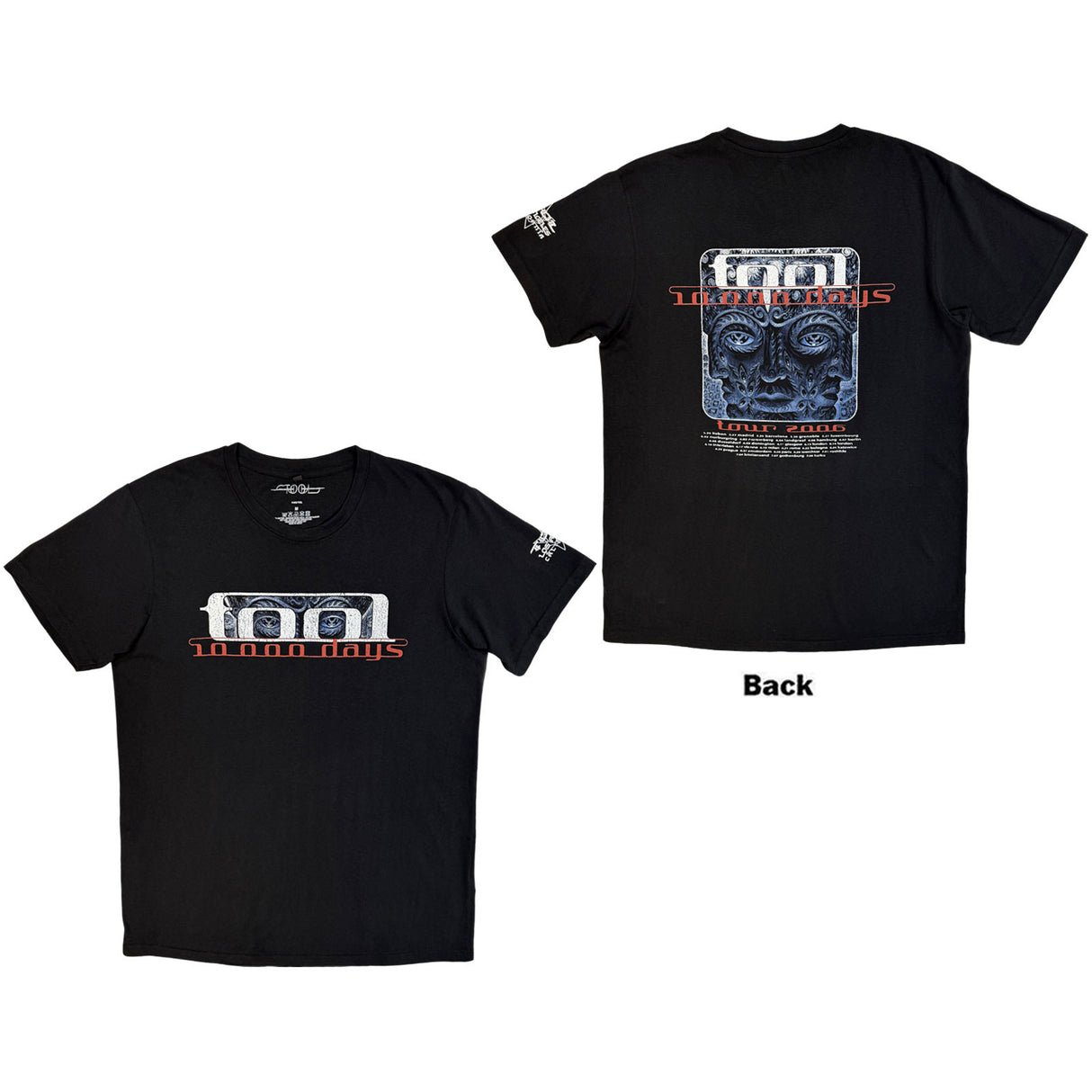 Tool Unisex Carbon T-Shirt 10000 Days Tour '06 (Back Print) Black (XL)