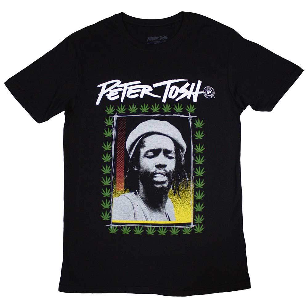 Peter Tosh Unisex T-Shirt Leaf Frame Black (M)