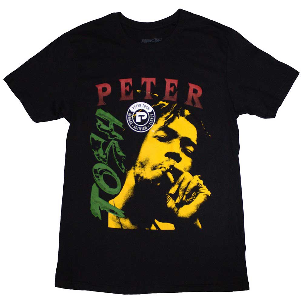 Peter Tosh Unisex T-Shirt Smokin Black (L)