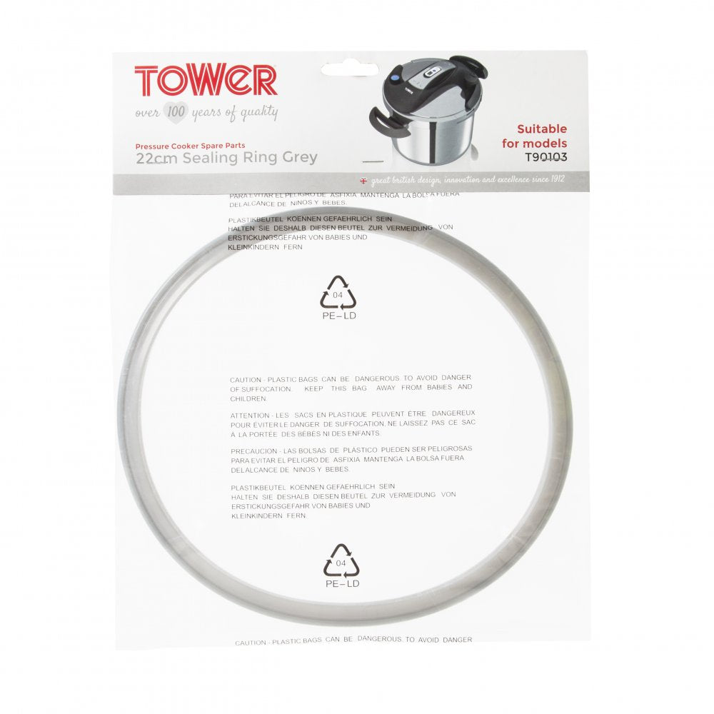 Tower TS1006 22cm Sealing Ring Grey for T90103 Pressure Cooker