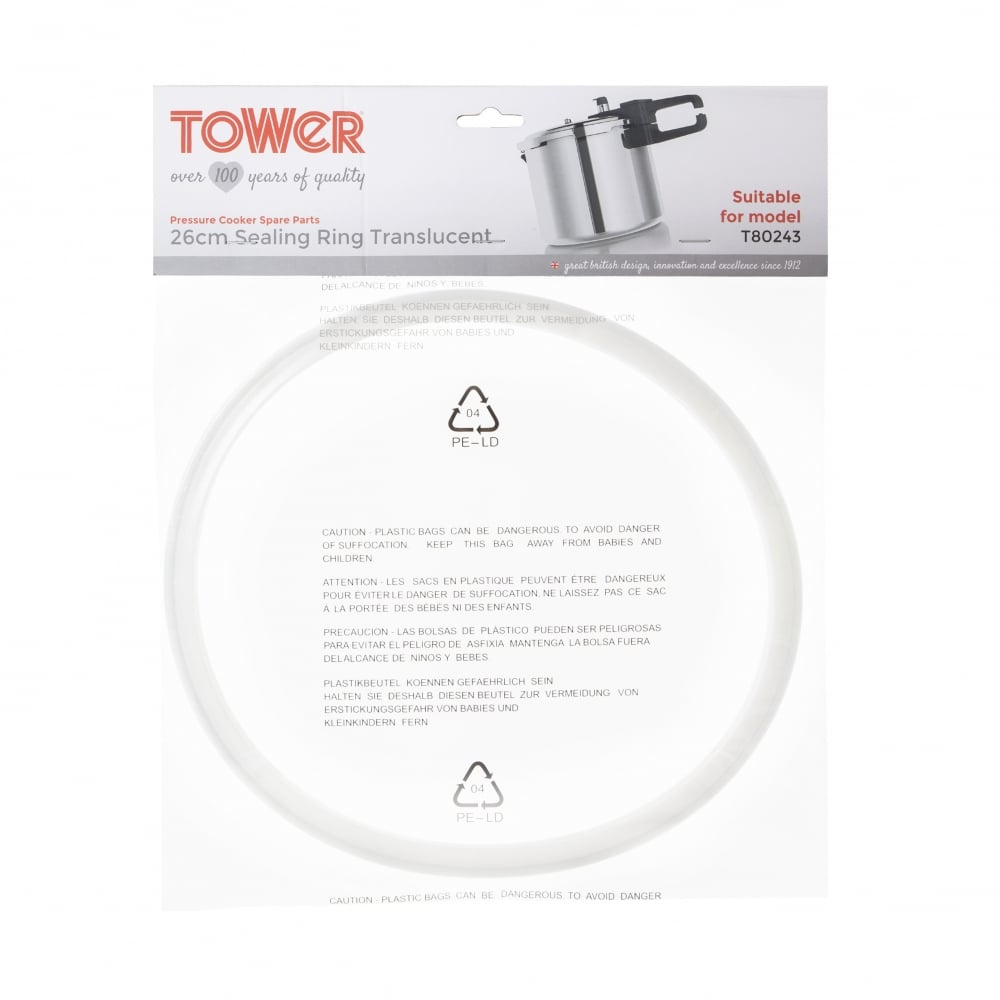 Tower TS1008 26cm Sealing Ring Transparent for T80243 Pressure Cooker