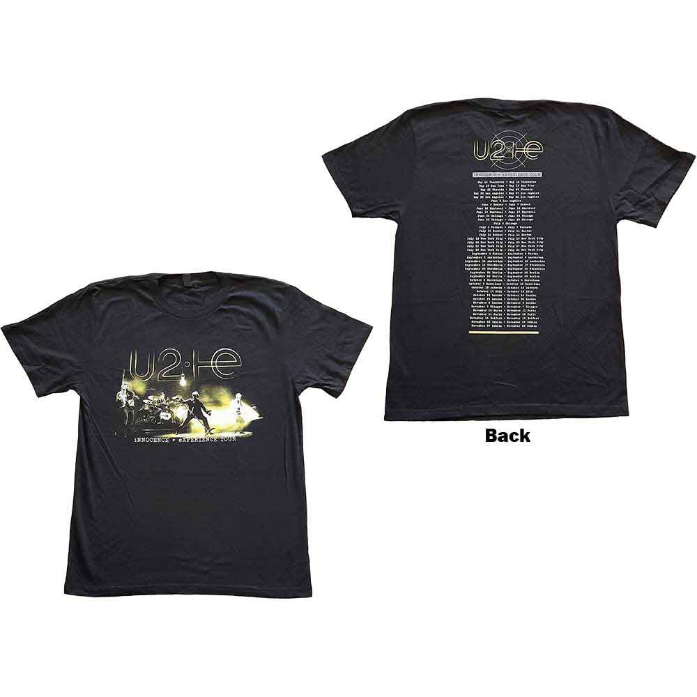 U2 Unisex T-Shirt Stage Photo (Back Print) Black (XL)