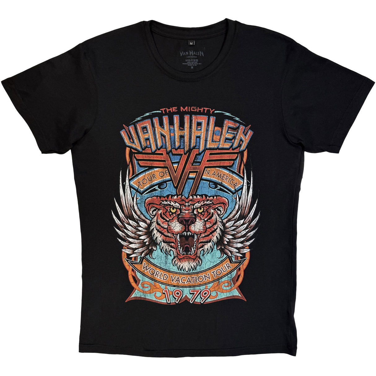 Van Halen Unisex Carbon T-Shirt World Tour Black (XL)