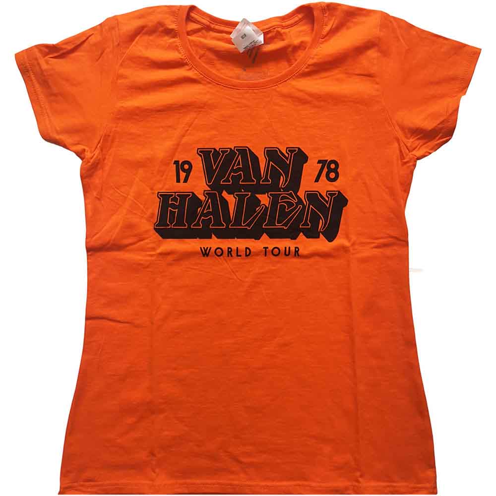 Van Halen Ladies T-Shirt World Tour '78 Orange (L)