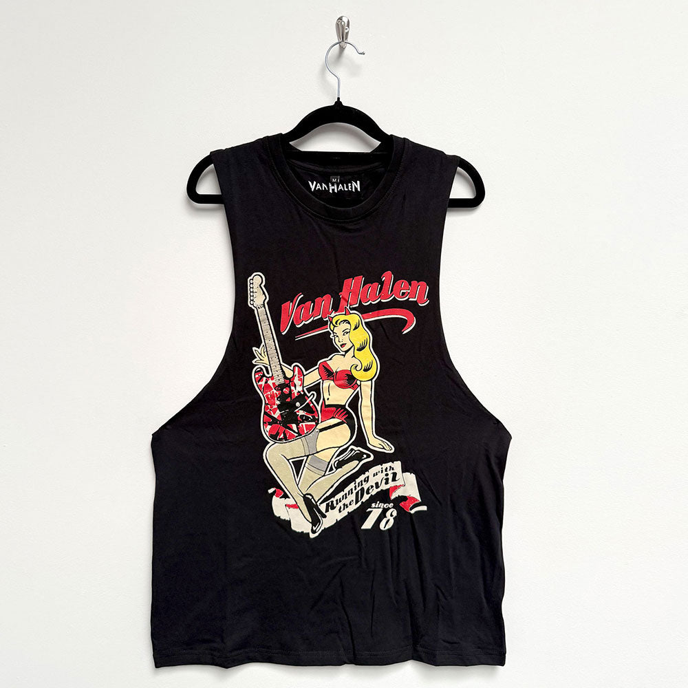 Van Halen Unisex Vest T-Shirt Running With The Devil Black (L)