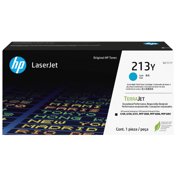 HP 213Y Cyan Extra High Capacity Toner for HP Colour LasetJet Enterprise 5700/5800/6700/6800