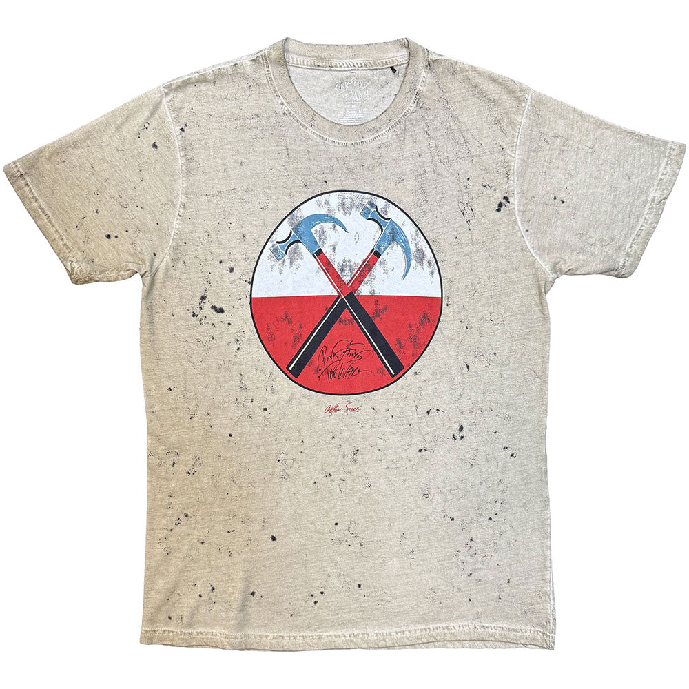 Pink Floyd Unisex T-Shirt The Wall Hammers (Snow Wash) Sand (L)