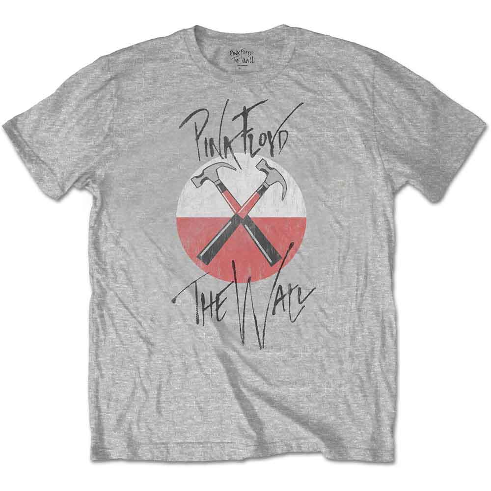 Pink Floyd Men's T-Shirt The Wall Faded Hammers Logo Black (S)