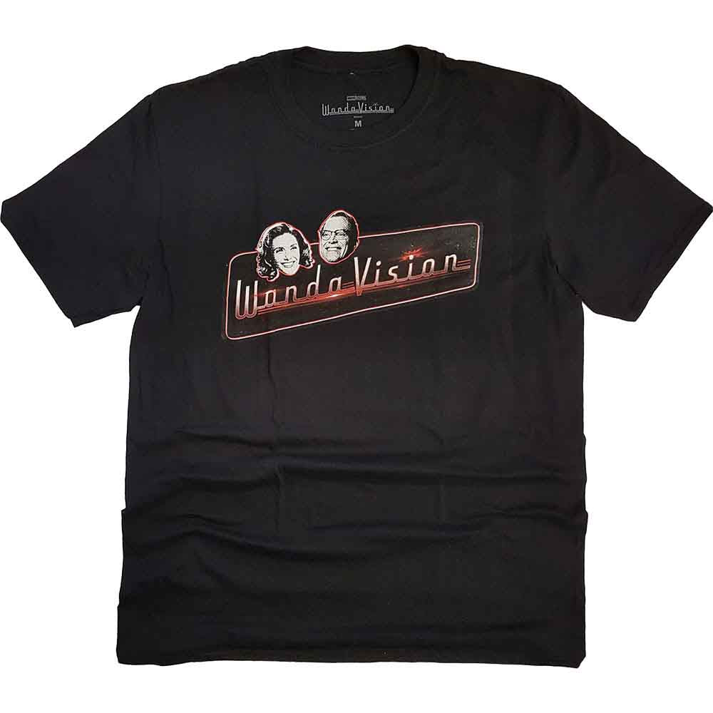 Marvel Comics Unisex T-Shirt WandaVision Red Logo Black (L)
