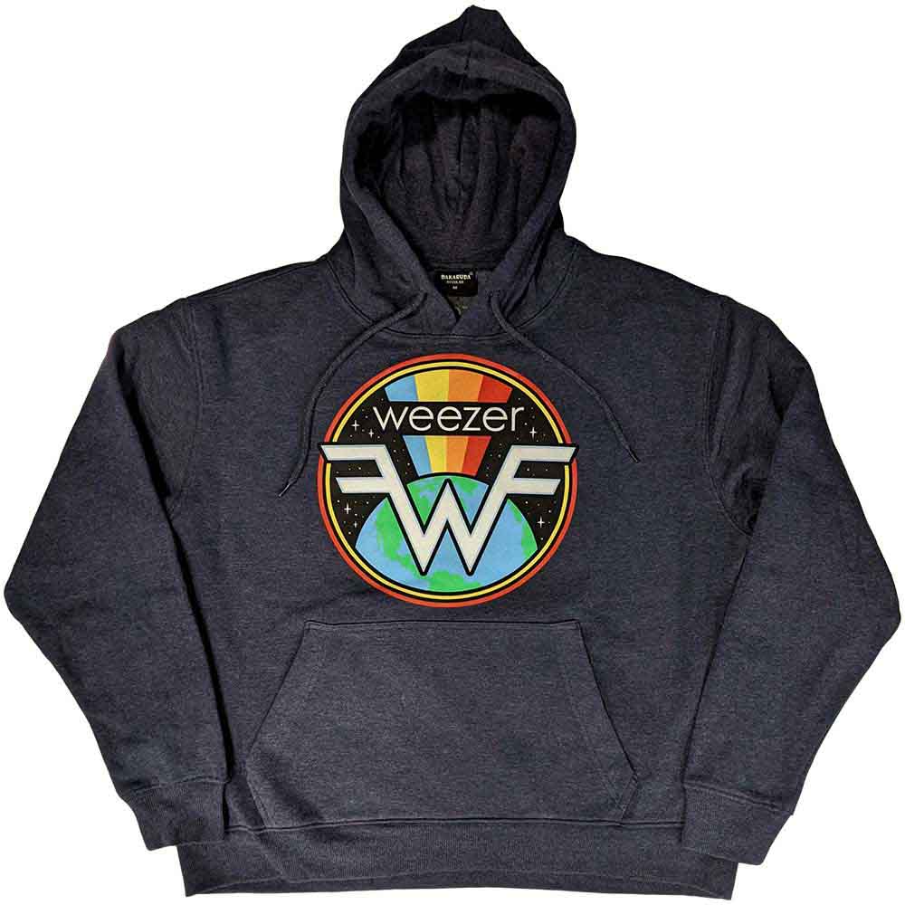 Weezer Unisex Pullover Hoodie Symbol Logo Navy Blue (S)