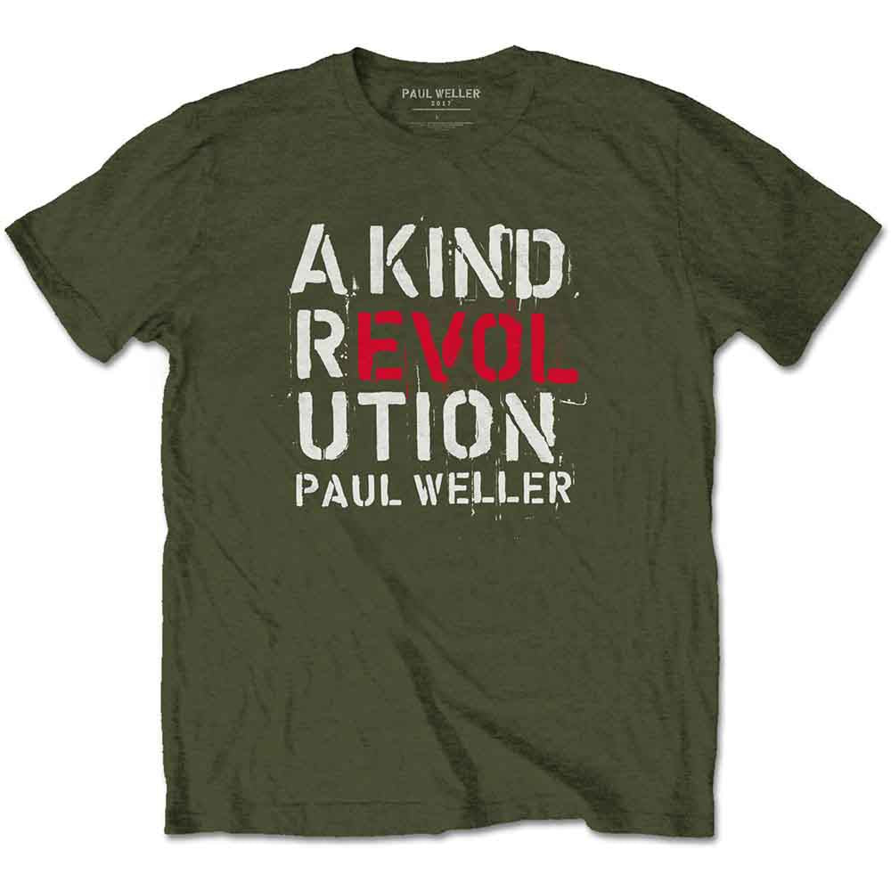 Paul Weller Men's T-Shirt A Kind Revolution Military Green (M)