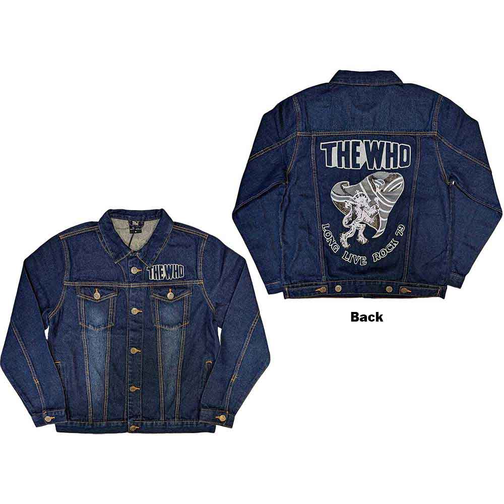 The Who Unisex Denim Jacket Long Live Rock (Back Print) Blue (XXL)