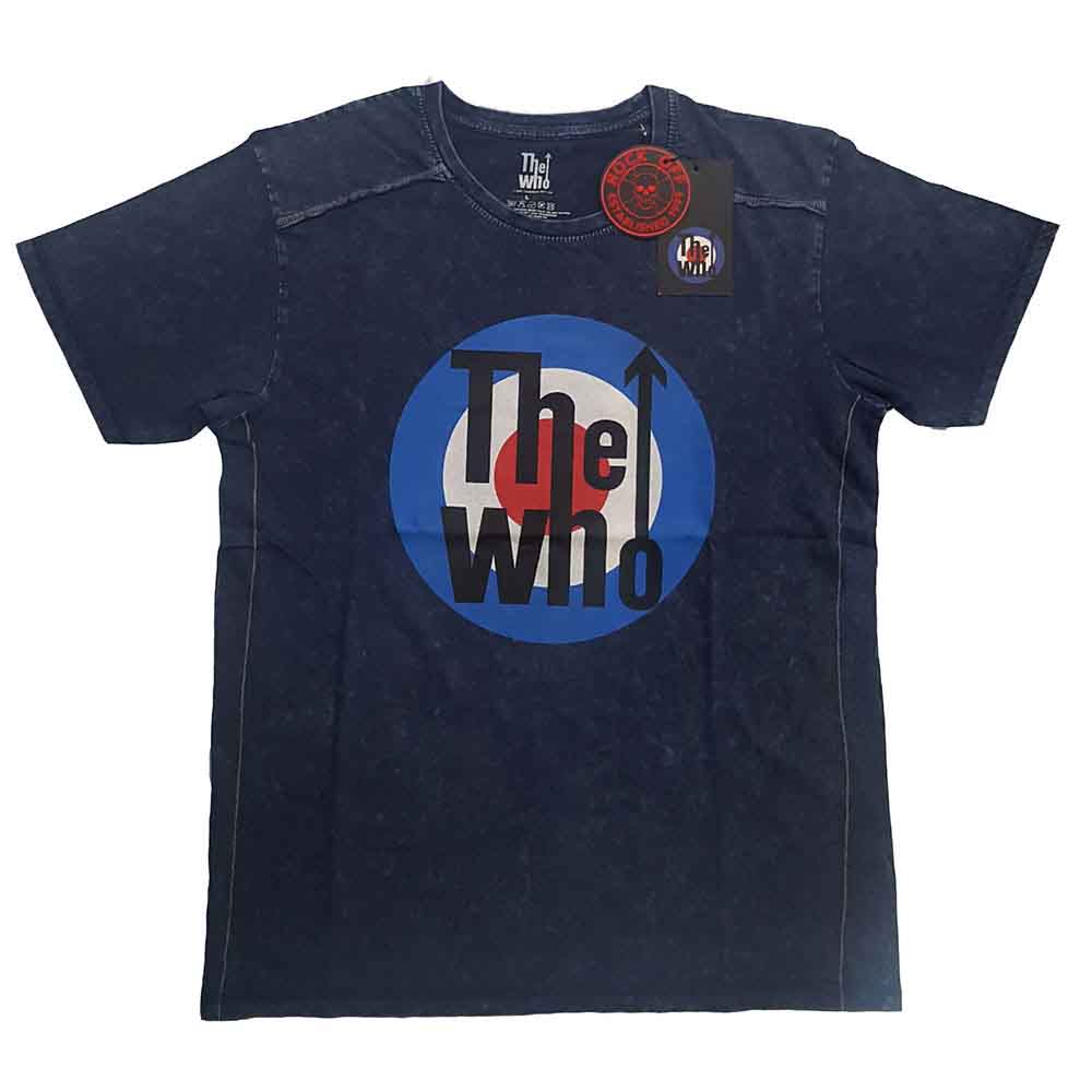 The Who Unisex T-Shirt (Snow Wash) Target Logo Navy Blue (S)