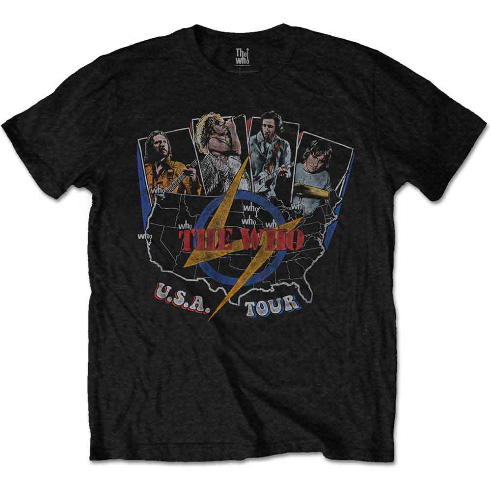 The Who Men's T-Shirt USA Tour Vintage Black (XXL)