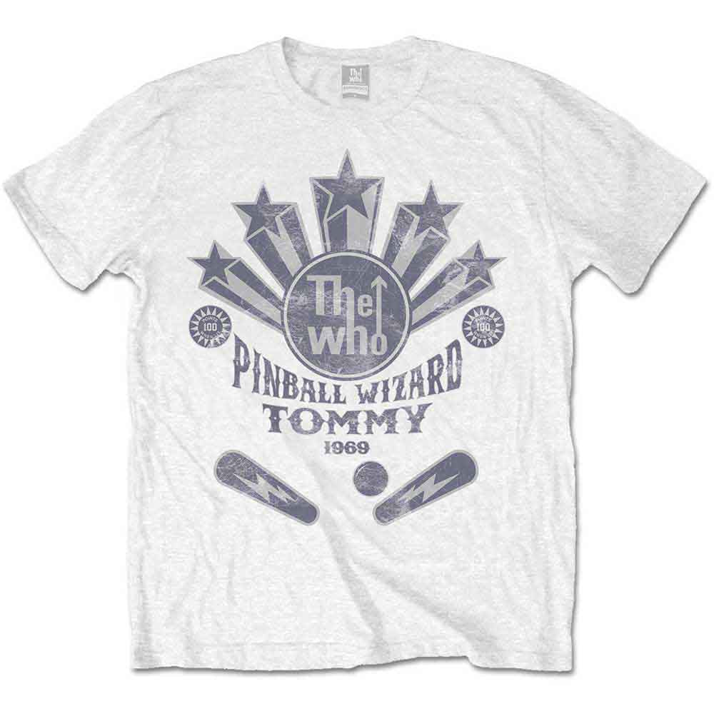 The Who Men's T-Shirt Pinball Wizard Flippers (Retail Pack) White (L)