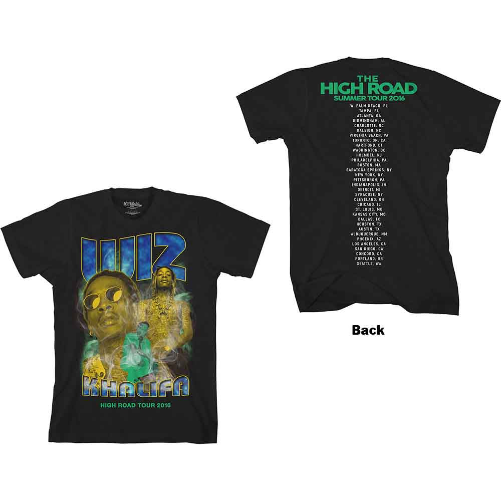 Wiz Khalifa Unisex T-Shirt 90's (Back Print) Black (L)