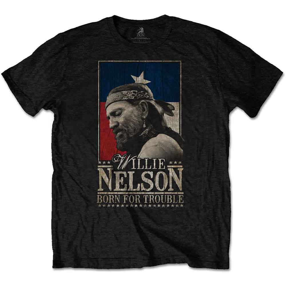 Willie Nelson Unisex T-Shirt Born For Trouble Black (XXXL)