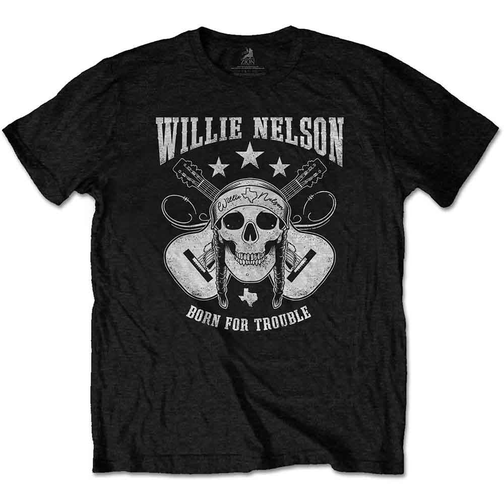 Willie Nelson Unisex T-Shirt Skull Black (XL)