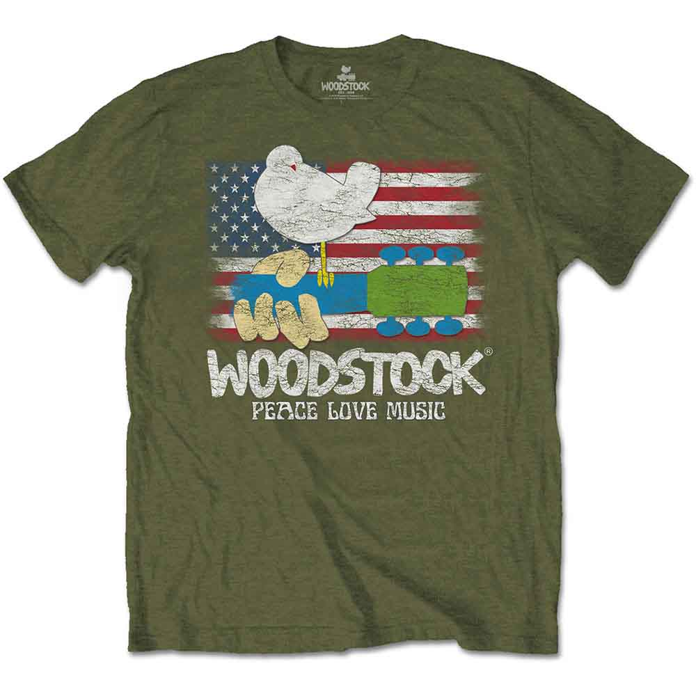 Woodstock Unisex T-Shirt Flag Green (L)