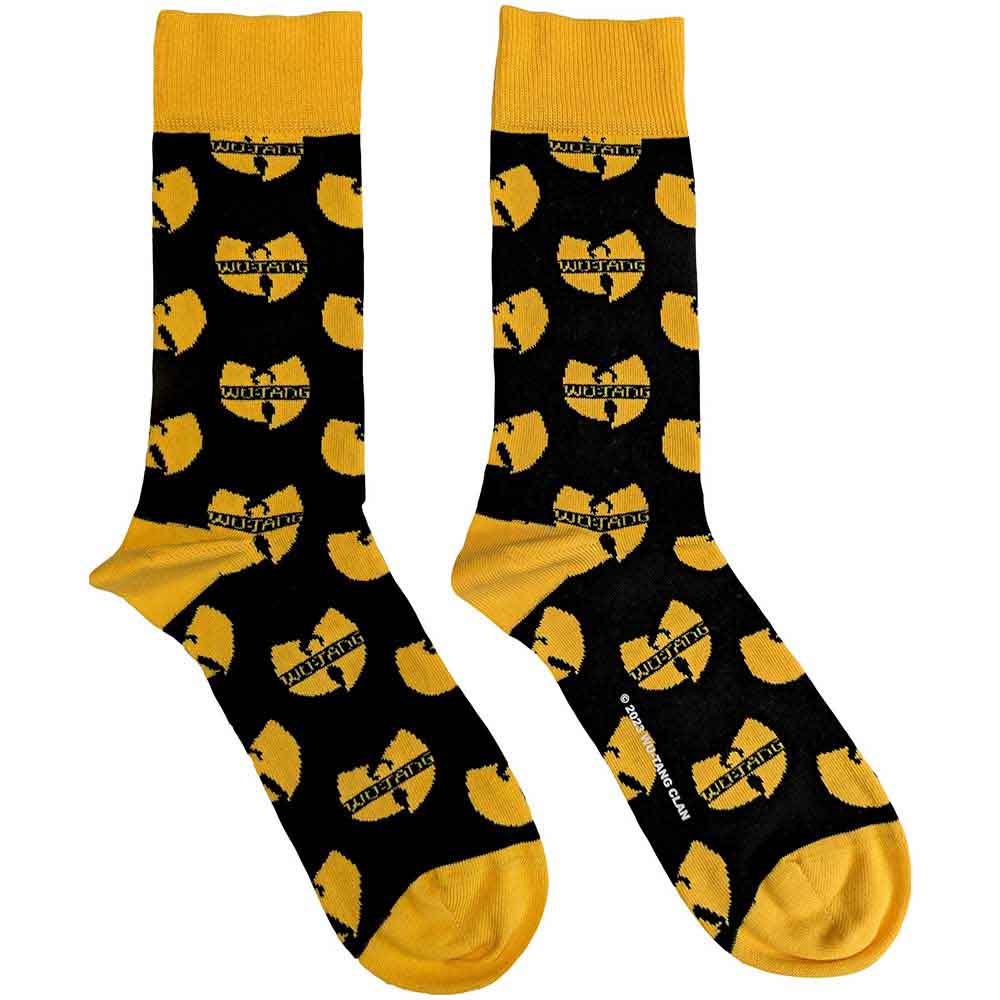 Wu-Tang Clan Unisex Ankle Socks Logo Repeat Black/Yellow (UK Size 7-11)