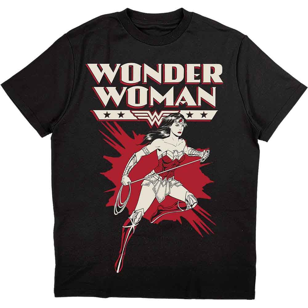 DC Comics Unisex T-Shirt Wonder Woman Explosion Black (S)