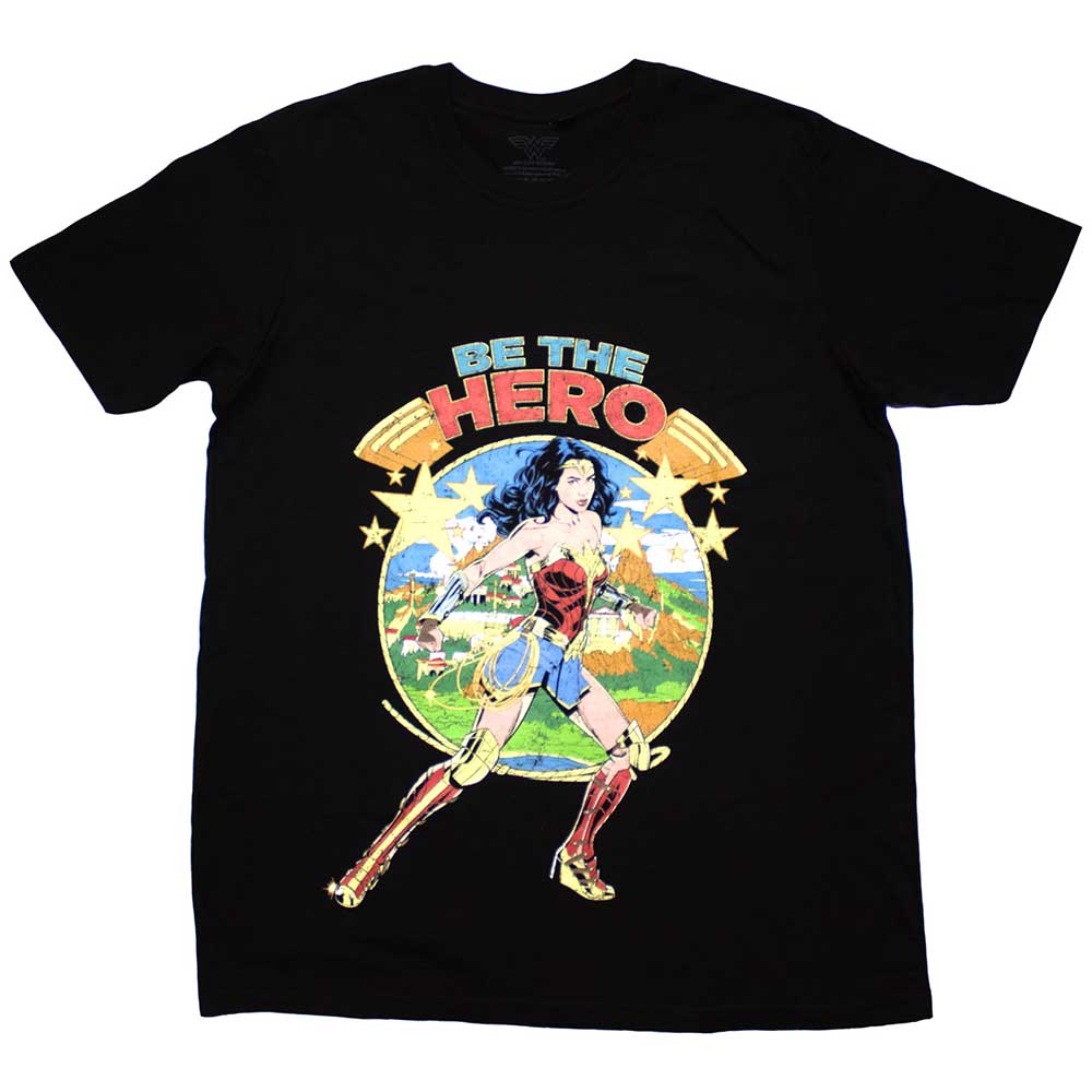 DC Comics Unisex T-Shirt Wonder Woman Be The Hero Black (M)