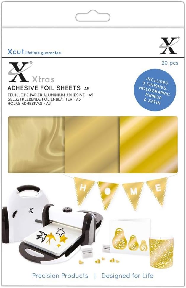 Xcut Xtras A5 Adhesive Foil  Sheets - Gold  (20shts)