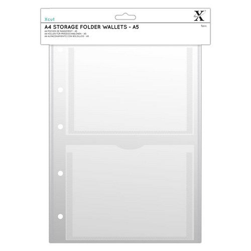 Xcut A5 Pockets for A4 Storage Folder (5pc)
