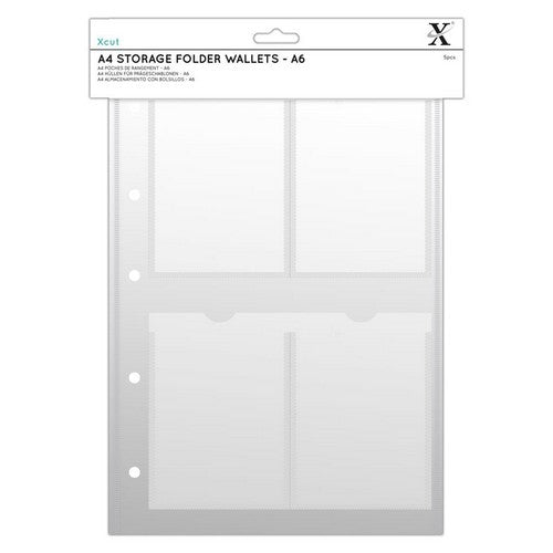 Xcut A6 Pockets for A4 Storage Folder (5pc)