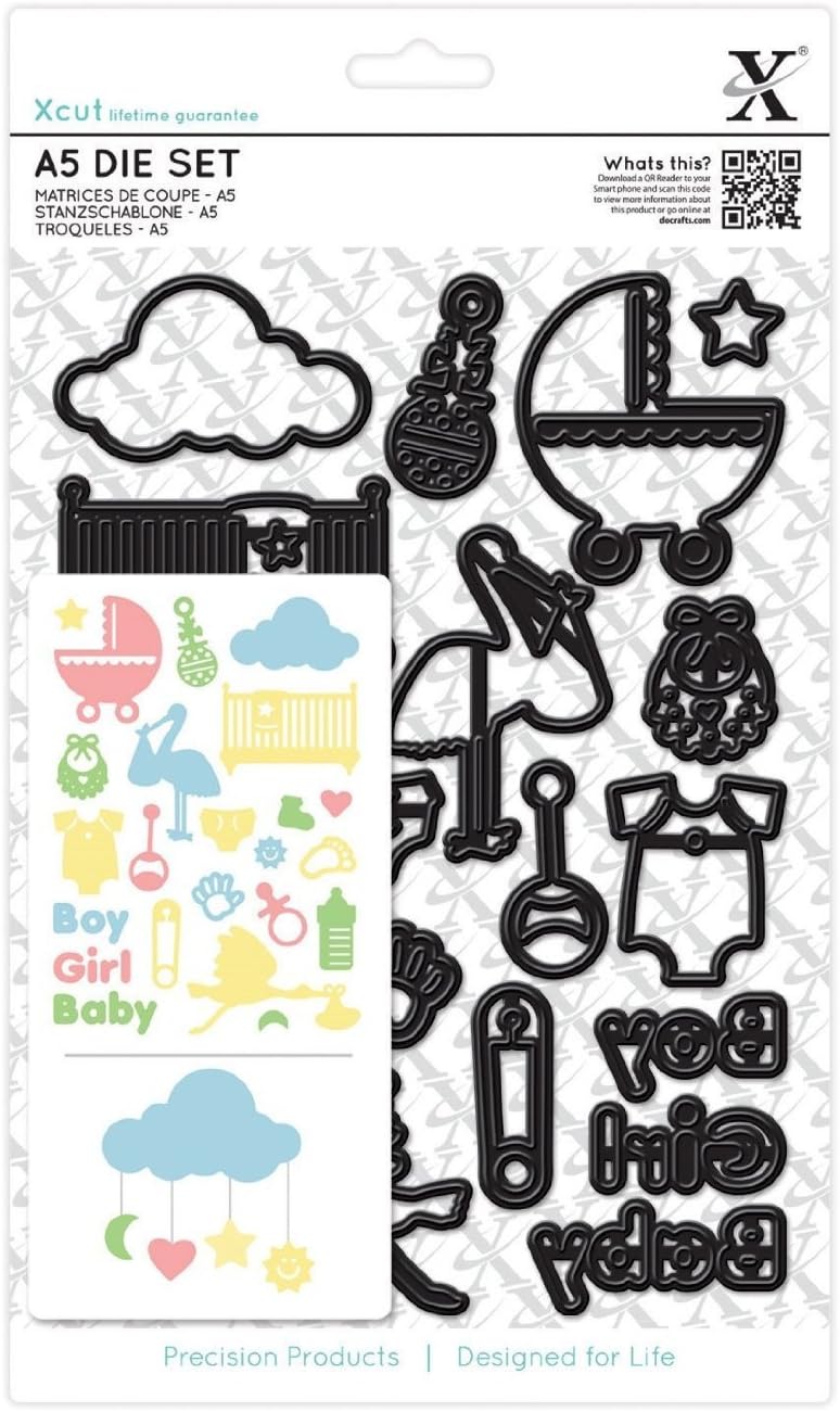 Xcut A5 Die Set - New Baby Icons