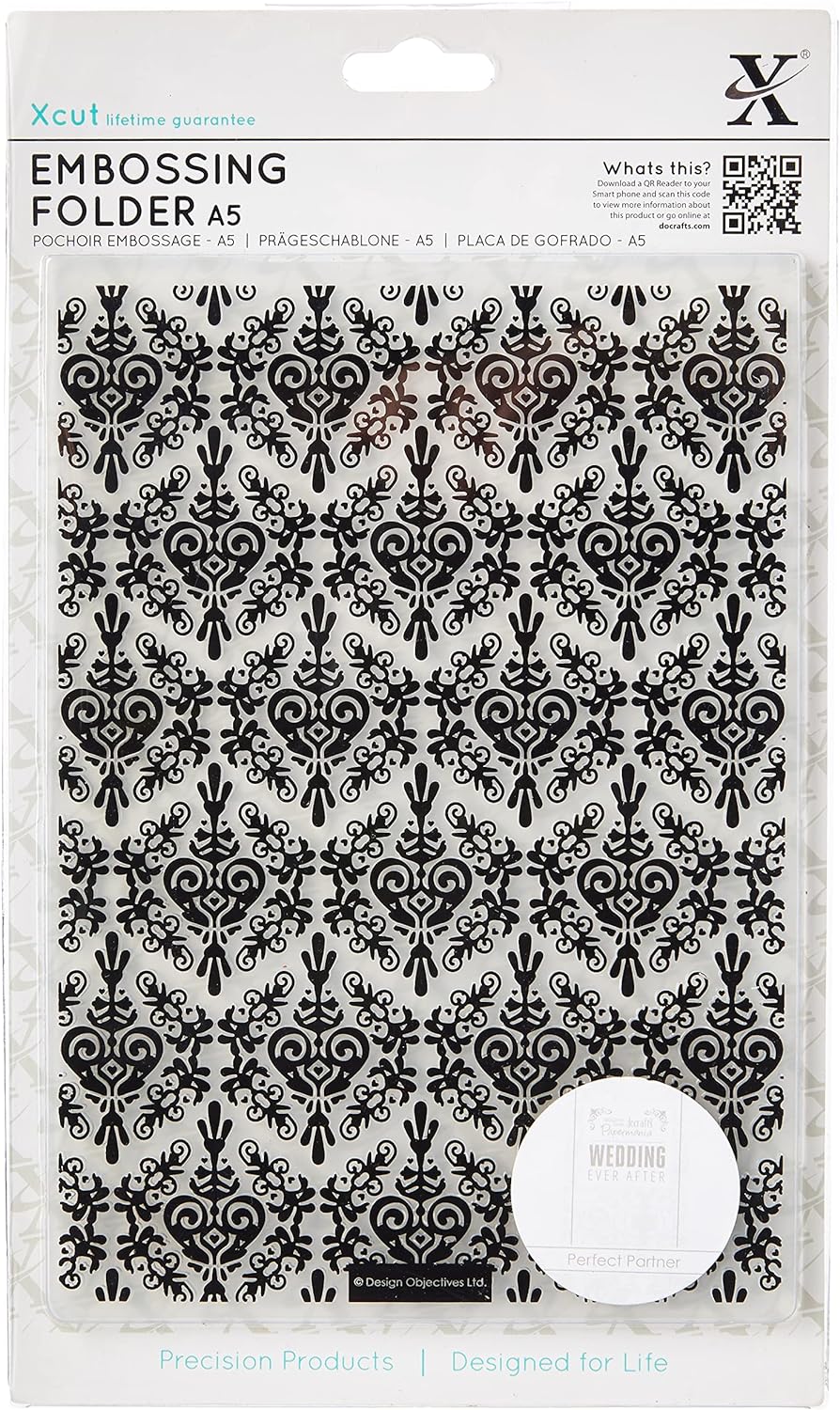Xcut A5 Embossing Folder - Damask Background