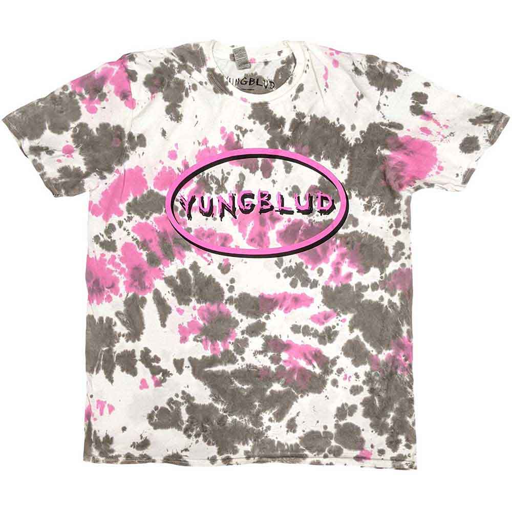 Yungblud Unisex T-Shirt Scratch Logo Oval (Dip-Dye) Grey (M)