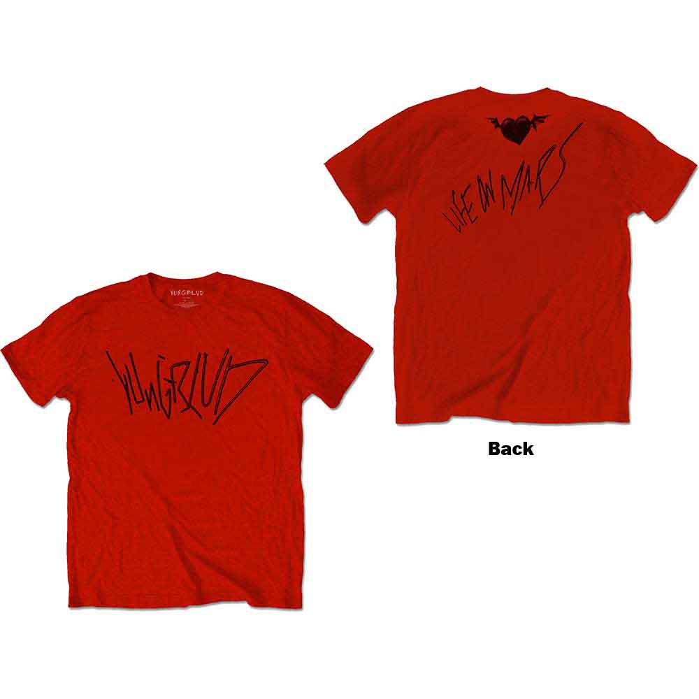 Yungblud Unisex T-Shirt Life on Mars (Back Print) Red (L)
