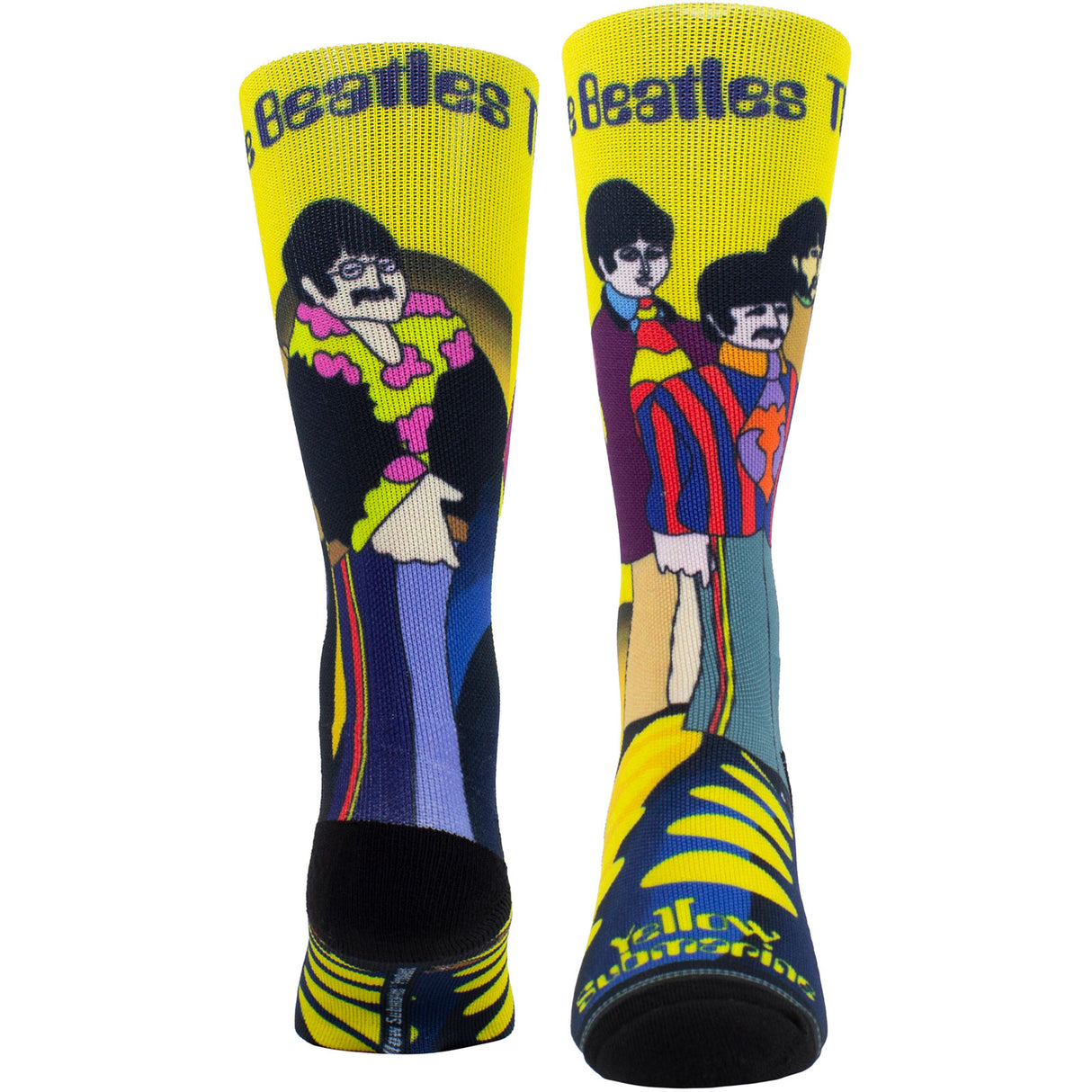 The Beatles Unisex Crew Socks Yellow Submarine Band Sublimation Black (UK Size 6.5-11)