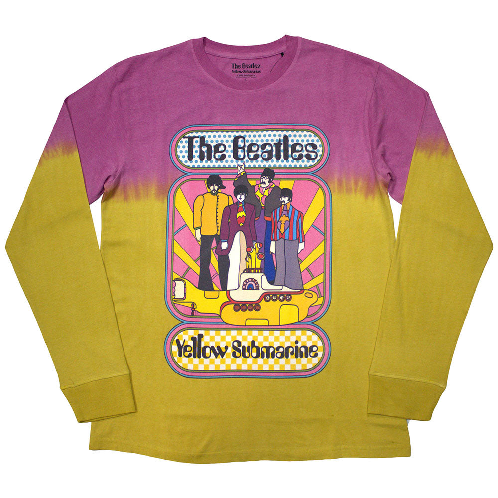 The Beatles Unisex Long Sleeve T-Shirt Yellow Submarine Band Frame Yellow (XL)