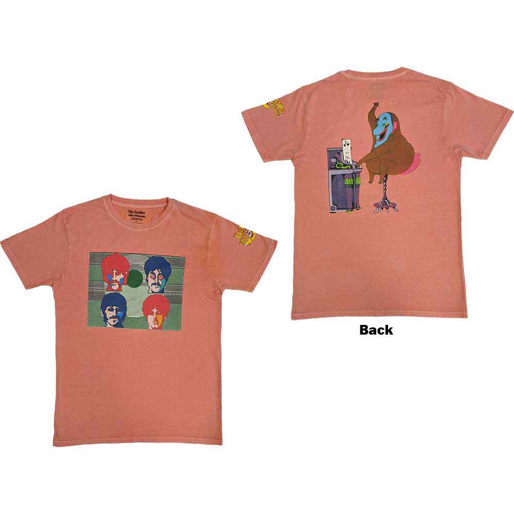 The Beatles Unisex T-Shirt Yellow Submarine Magic Piano (Back) Pink (S)