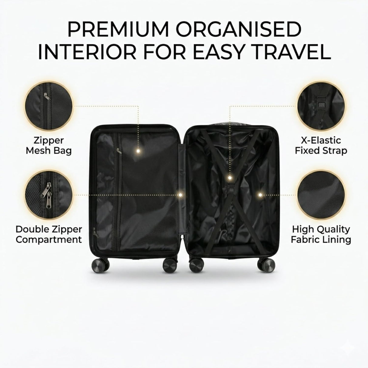 LugJet Hard Shell Lightweight Wheeled Travel Case 45x30x20 Grey - RyanAir Underseat Compatible (Copy) (Copy)