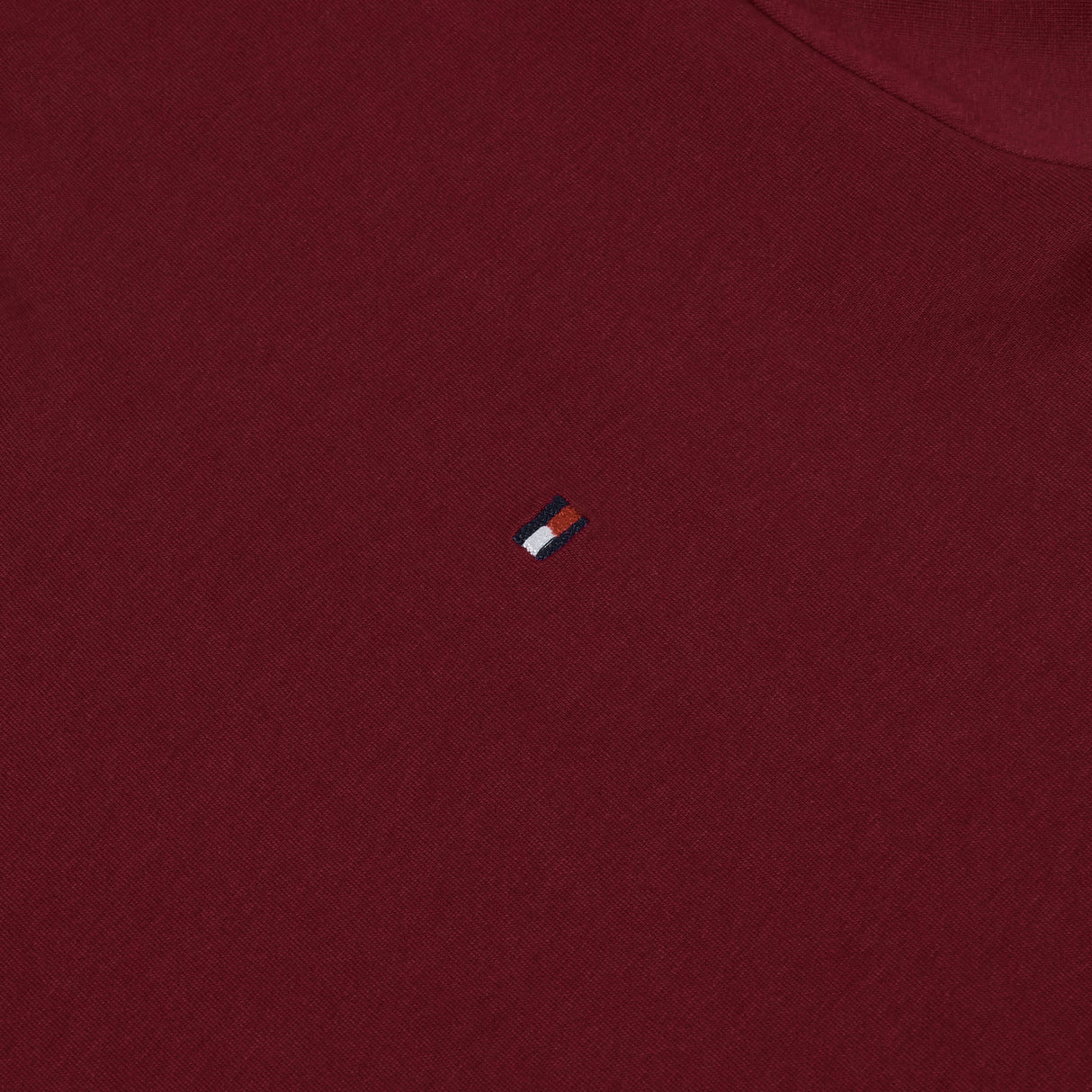 Tommy Hilfiger Flag Embroidery Fitted Crew Neck T-Shirt