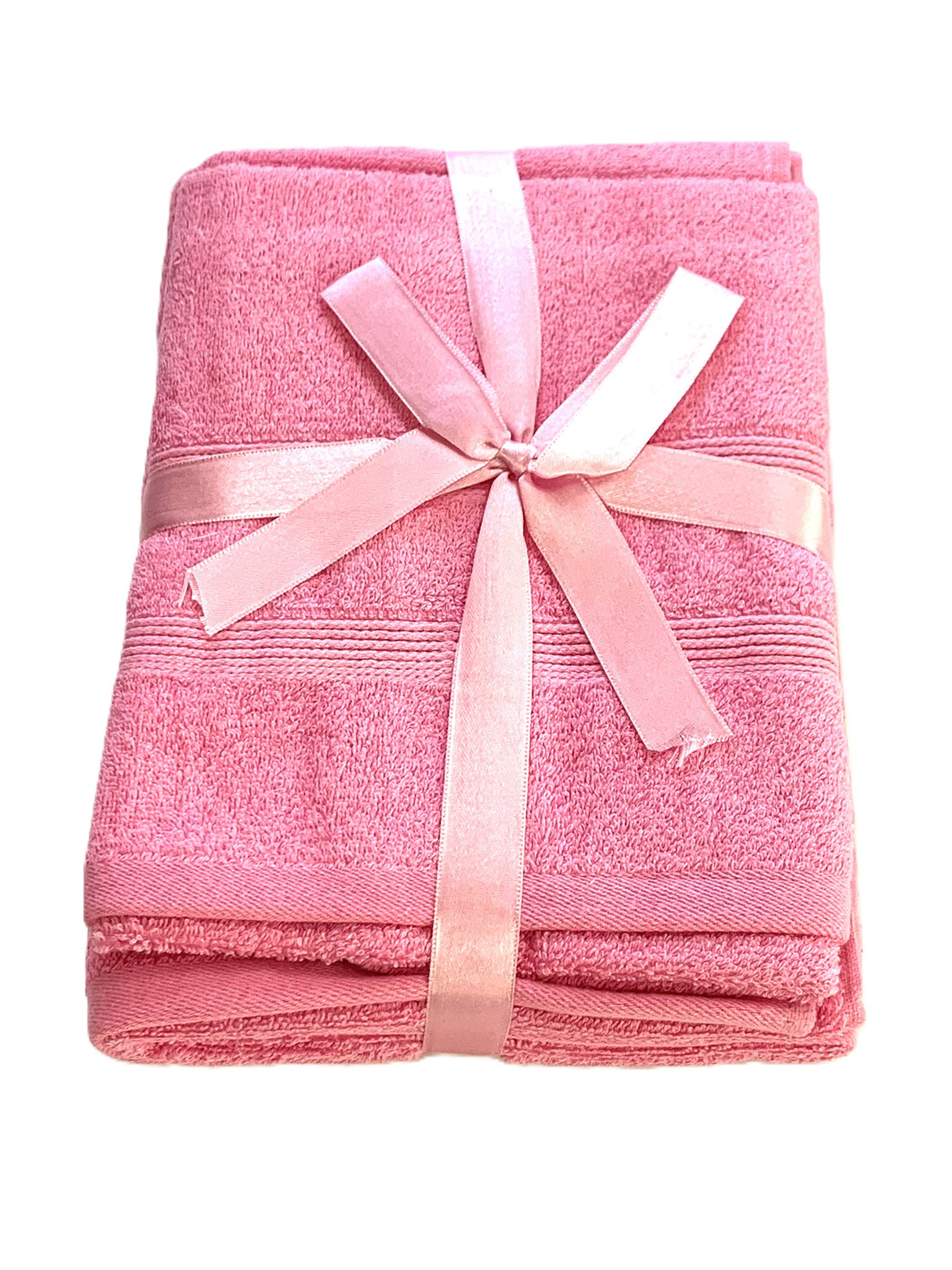 Luxury 100% Cotton 2pc Bath & Hand Towel Set - Pink