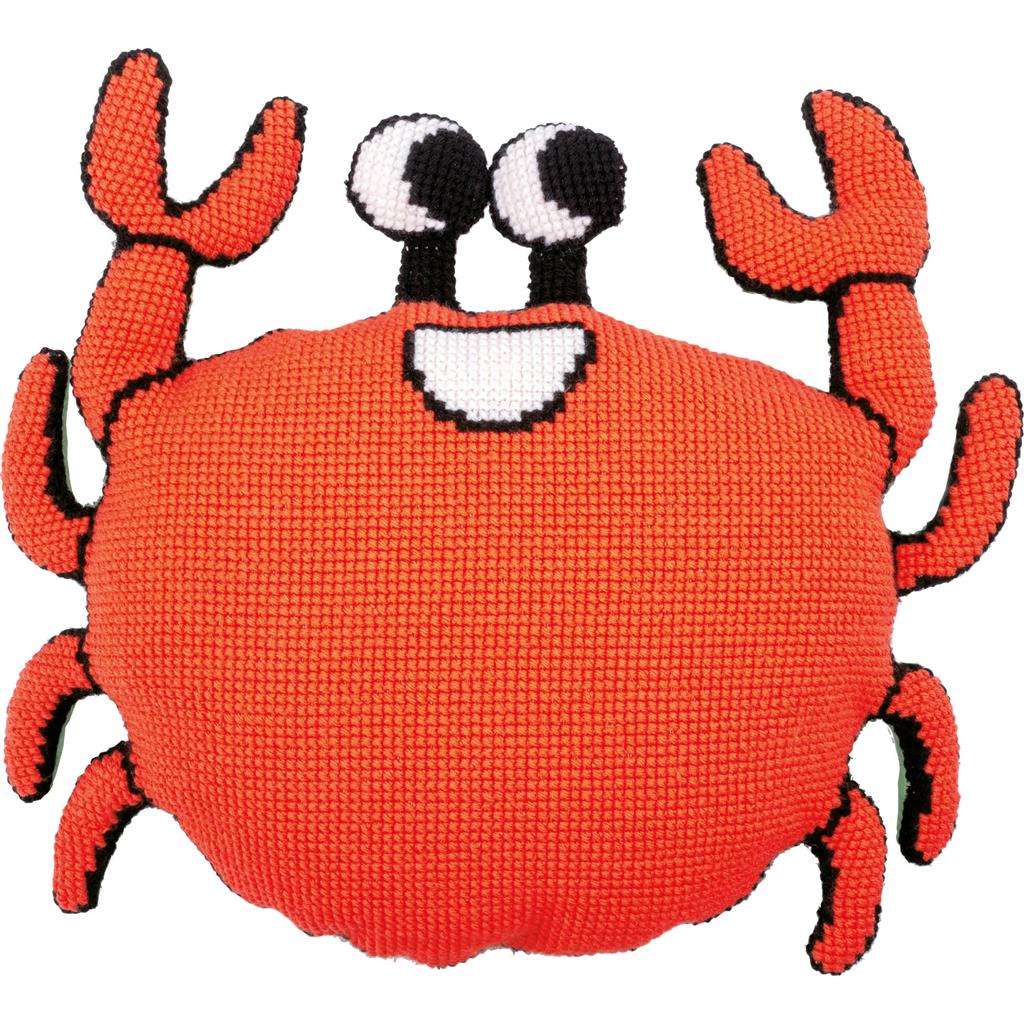 Vervaco Cross Stitch Kit 42cm x 45cm Shaped Cushion Cover - Eva Mouton: Crab